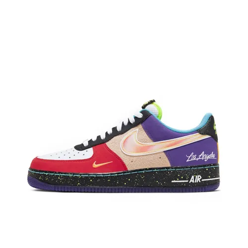 Nike Air Force 1 'What The LA' Лос-Анджелес Низкие Скейтборд Кроссовки Мужские Красный Розовый Фиолетовый