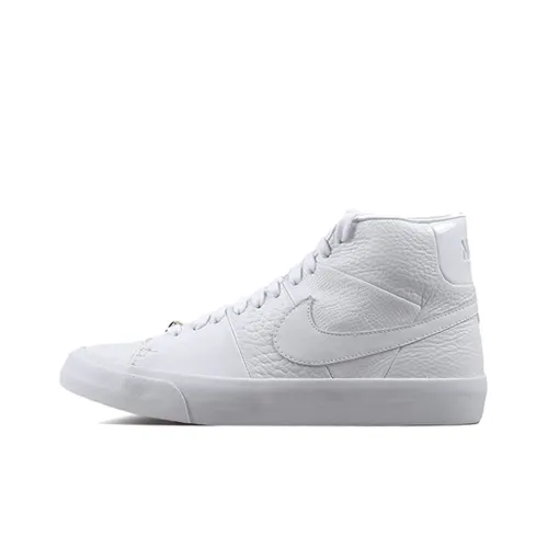 Nike Blazer QS Slip-resistant Abrasion-resistant MID Топ Скейтборд Кроссовки Мужской Золотой Тон Замок с Чисто Белым