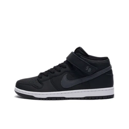 Nike Dunk SB Iso Покрытие Slip-Resistant и Abrasion-Resistant MID Топ Скейтборд Кроссовки Unisex Черный Серый