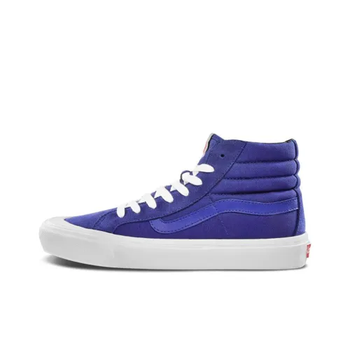 Vans Style 138 OG LX High Топ Скейтборд Кроссовки Унисекс Синий Шахматный Узор