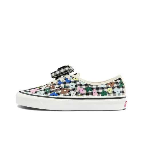 Sandy Liang x Vans Authentic 44 DX 44 DX Low Топ Скейтборд Кроссовки Унисекс Серый Белый Шахматный Узор