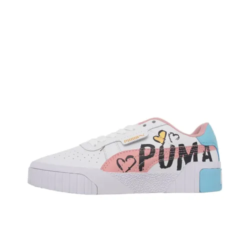 PUMA Cali Low Топ Кроссовки для скейтбординга Женские Белые Розовые