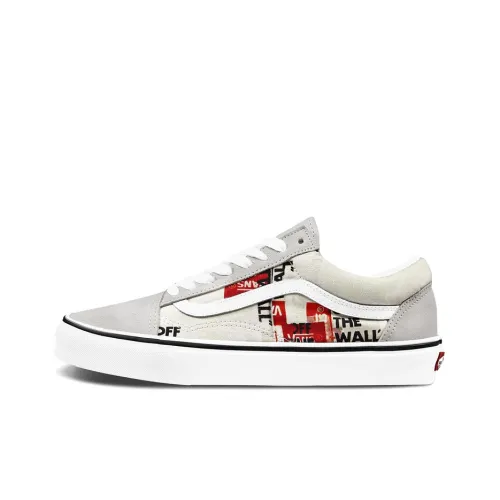 VANS Old Skool Collection Низкие Кроссовки для Скейтбординга Унисекс Серый Белый Красный