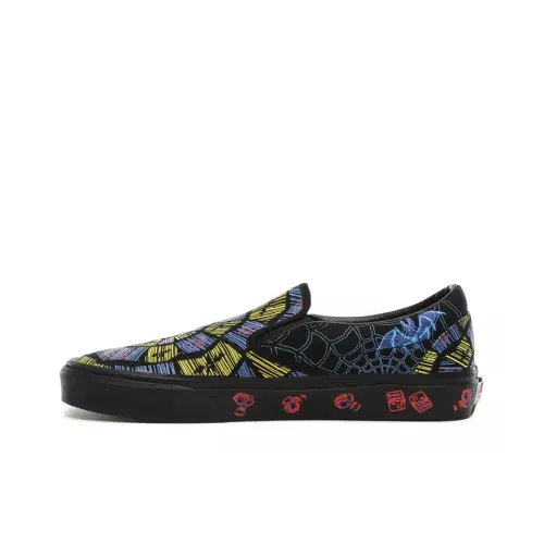 Disney x Vans Slip On Series Хэллоуин Низкие Скейтборд Кроссовки Унисекс Черный Желтый