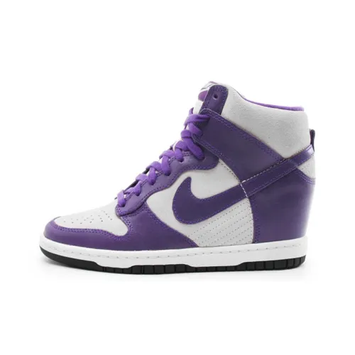 Nike Dunk High Амортизация Устойчивый к истиранию Легкий Высокий Топ Скейтборд Кроссовки Женские Белый Фиолетовый