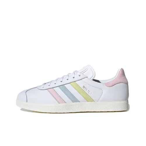 Adidas Originals Gazelle Low Топ Скейтборд Кроссовки Унисекс Белый Желтый Розовый