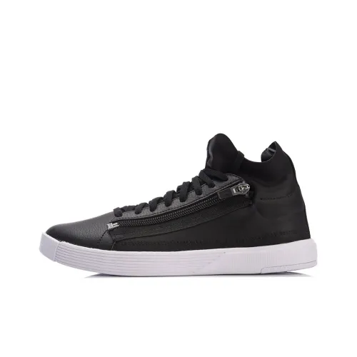 LINING Chillout Zip Легкий MID Топ Скейтборд Кроссовки Женские Черный Белый