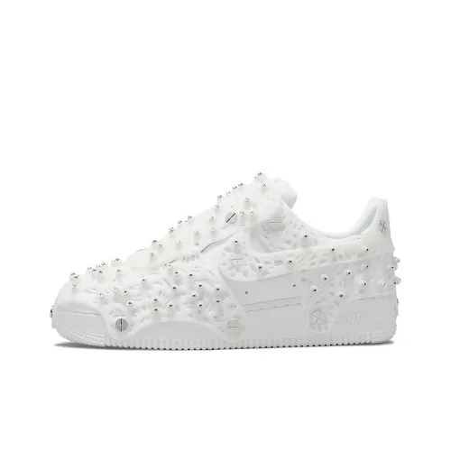 Swarovski x Nike Air Force 1 Slip Resistant Abrasion Resistant Легкий Low Топ Кроссовки для скейтбординга Женские Белые