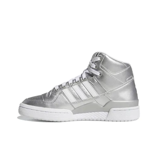 Adidas Originals Forum Mid High Топ Кроссовки для скейтбординга Женские Серебряные Белые