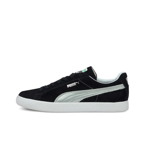 PUMA Suede Series Low Топ Скейтборд Кроссовки Унисекс Черный Серебряный