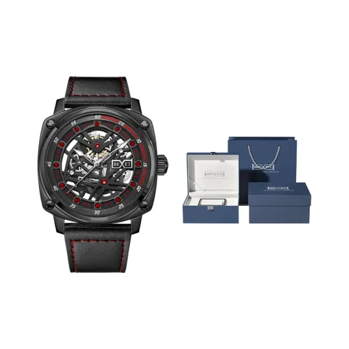 BEXEI Dresden Collection Механический механизм Естественная кожа Ремешок Часы Мужские Часы Черепный циферблат 9056 HKHM