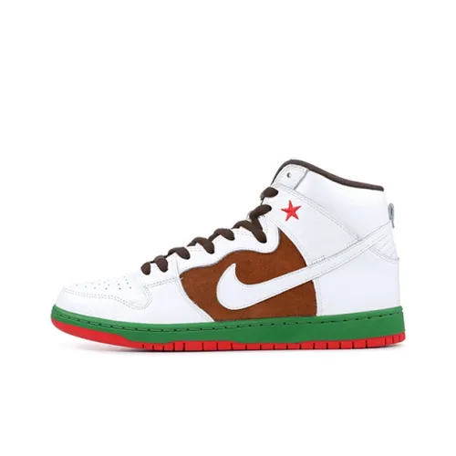 Nike Dunk SB Cali Легкий Покрытие Высокие Кроссовки для скейтбординга Унисекс Белый Зеленый Красный 2014