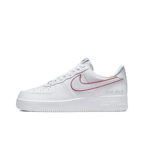 Nike Air FORCE 1 Low Just DO IT Low Топ Скейтбординг Кроссовки Мужские Белый Красный