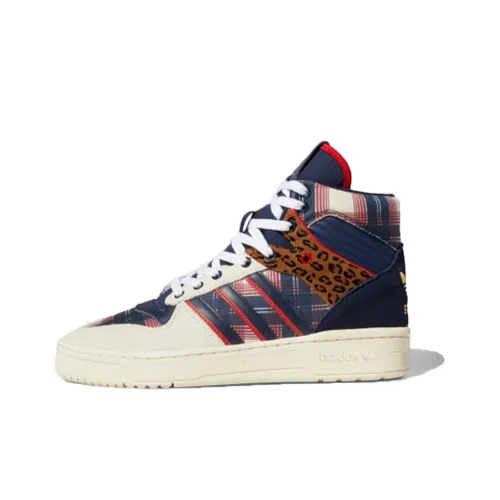 Adidas Originals Rivalry Slip Resistant Abrasion Resistant High Топ Скейтборд Кроссовки Унисекс Синий Белый