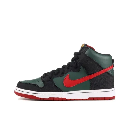 nike Dunk SB Премиум SB RESN Покрытие Slip Resistant Высокий Топ Скейтбординг Кроссовки Мужские Красный Зеленый 2009 Ретро