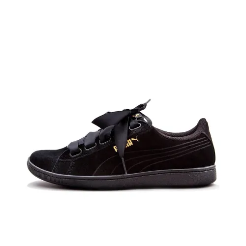 PUMA Ribbon Satin Low Top Скейтборд Кроссовки Женские Черные