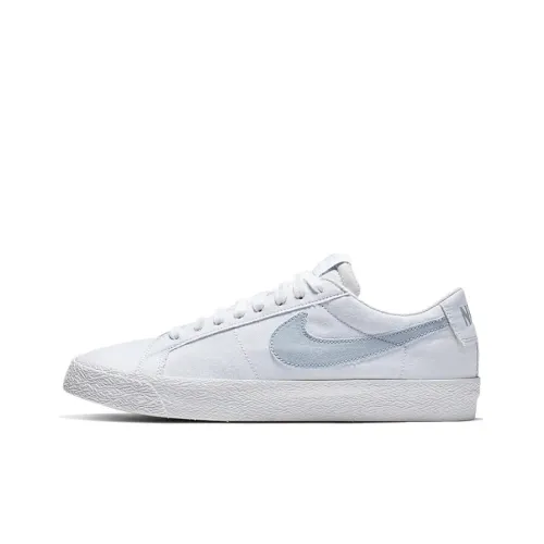 Nike Blazer Холст Покрытие Противоскользящий Низкий Топ Скейтборд Кроссовки Unisex Light Синий Белый