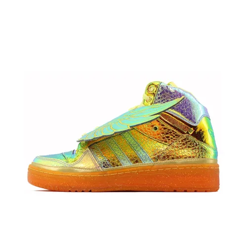 JEREMY SCOTT x Adidas Originals JS Foil Wing MID Топ Скейтборд Кроссовки Унисекс Golden Ослепительный Цвет