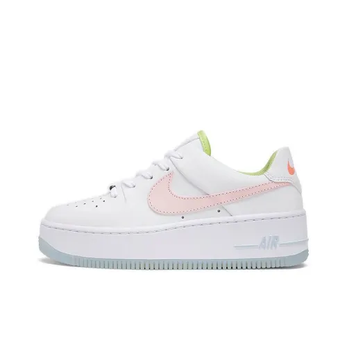 Nike Air Force 1 Шалфейный One of One Покрытие Slip-resistant Низкий Топ Скейтбординг Кроссовки Женские Белые Розовые