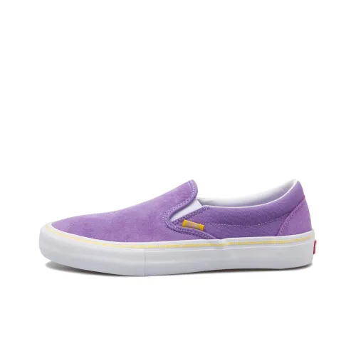 Чун Чай Песочный x Vans Slip On Series Низкие Скейтборд Кроссовки Унисекс Фиолетовый