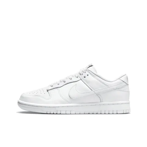 Nike Dunk Low Топ Скейтборд Кроссовки Женские Чисто Белый