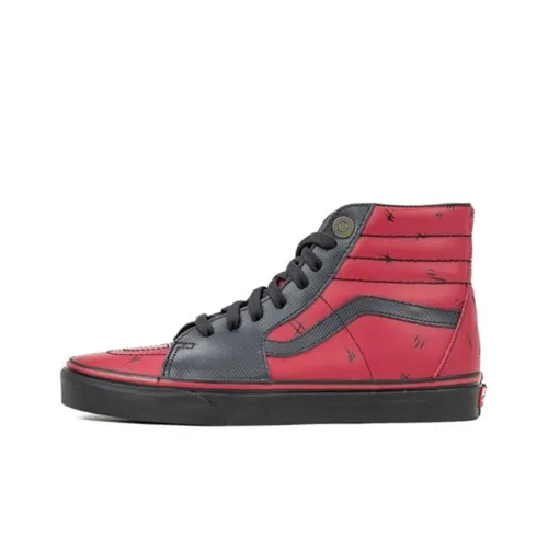 Vans SK8 Marvel Deadpool Высокие Кроссовки для скейтбординга Унисекс Красный Черный