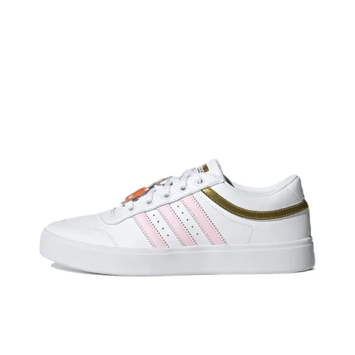 Adidas Originals Bryony Аbrasion Resistant Покрытие Slip Resistant Низкий Топ Скейтборд Кроссовки Женские Белые Розовые Золотые