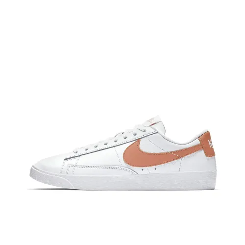 nike Blazer LE Slip Resistant Abrasion Resistant Легкий Низкий Топ Скейтборд Кроссовки Женские Белый Оранжевый