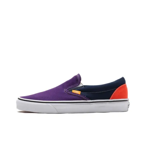 Vans Slip On Series Low Топ Скейтборд Кроссовки Унисекс Фиолетовый Черный