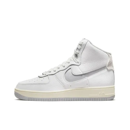 Nike Air FORCE 1 Sculpt Серебряный Высокие Кроссовки для скейтбординга Женские Белые Серые