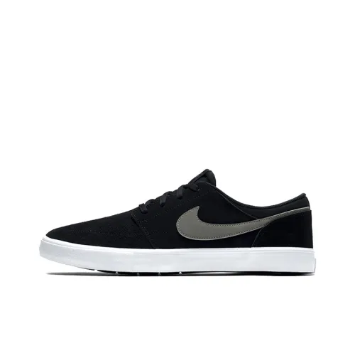 Nike SB Portmore 2 Солнечный Slip-Resistant Abrasion-Resistant Низкий Топ Скейтборд Кроссовки Унисекс Черный Серый