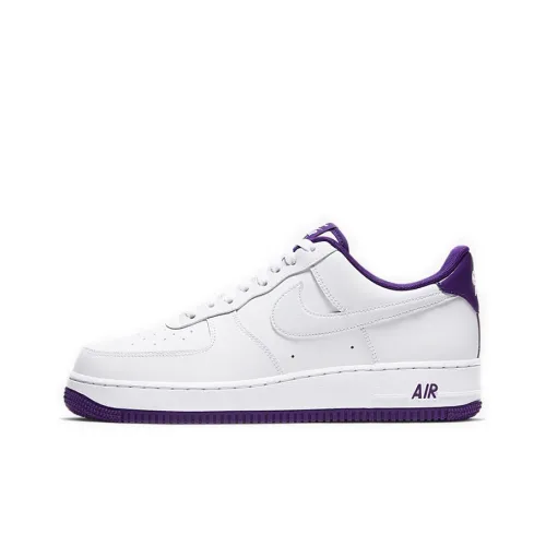 Nike Air Force 1 Slip Resistant Abrasion Resistant Легкий Low Топ Кроссовки для скейтбординга Унисекс Белый фиолетовый