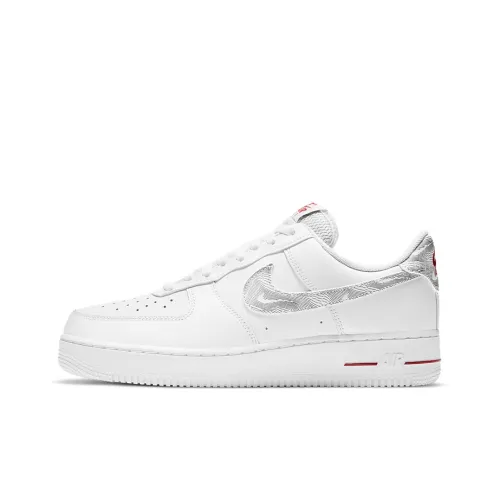 Nike Air FORCE 1 'Topography Пачка' Покрытие Slip-Resistant Низкий Топ Скейтбординг Кроссовки Мужские Белый Красный