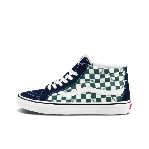 Vans SK8 Амортизация Устойчивый к истиранию Легкий MID Скейтборд Кроссовки Унисекс Зеленый Белый