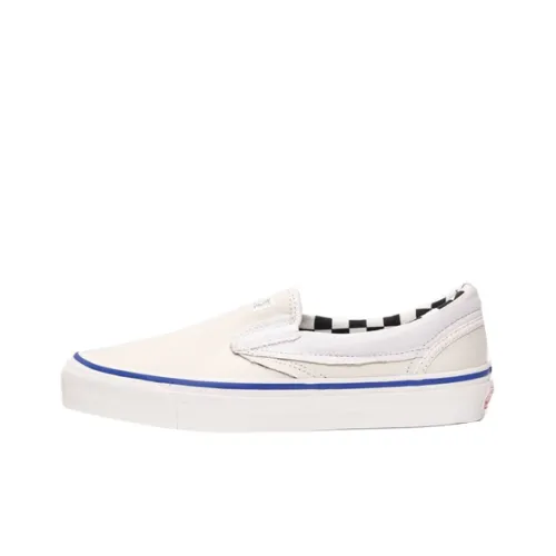 Vans CLASSIC Slip On Шахматный узор Низкие Скейтборд Кроссовки Унисекс Белый