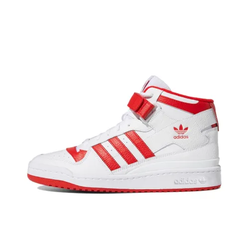 Adidas Originals Forum Mid Топ Скейтборд Кроссовки Унисекс Белый Красный
