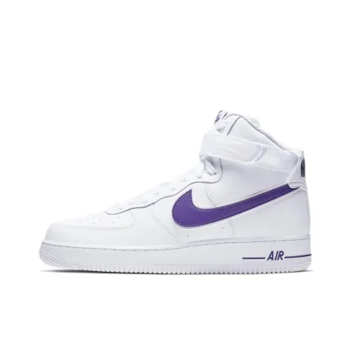 Nike Air Force 1 07 'Фиолетовый' Противоскользящие амортизаторы Высокий топ Скейтбординг Мужской Белый Фиолетовый