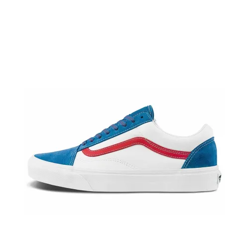 VANS Old Skool Low Топ Скейтборд Кроссовки Унисекс Белый Синий Красный