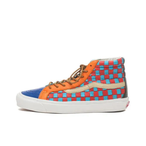 VANS SK8 Vault OG LX Высокие Кроссовки для скейтбординга Унисекс Синий Красный Оранжевый