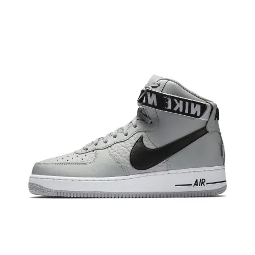 Nike Air Force 1 NBA Планшет Серебряный Противоскользящий Устойчивый к износу Высокий Топ Скейтбординг Кроссовки Мужские Серый Черный