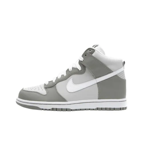 Nike Dunk High Топ Скейтборд Кроссовки Мужские Белые Серые