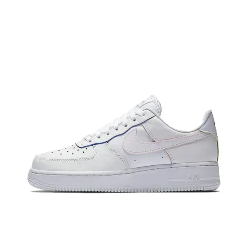 Nike Air Force 1 Triple White Anti-slip Lightweight Low Top Скейтбординг Кроссовки Женские Белые Радужные