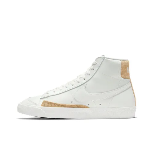Nike Blazer 'Burlap' Покрытие Slip-Resistant и Abrasion-Resistant MID Топ Скейтборд Кроссовки Unisex Белый-Коричневый