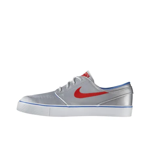 Nike SB Stefan Janoski Zoom Металлический Серебристый Нескользящий Легкий Низкий Топ Скейтборд Кроссовки Мужские Серебристо-Белые