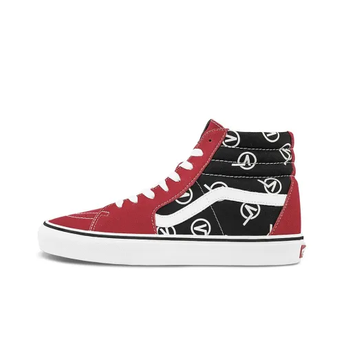 VANS SK8 High Топ Скейтборд Кроссовки Унисекс Черный Бордовый