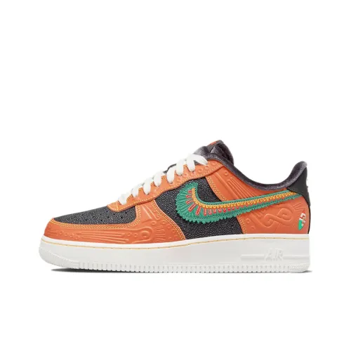 Nike Air FORCE 1 Siempre Familia Low Топ Скейтборд Кроссовки Мужские Черные Оранжевые