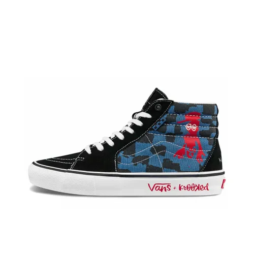 VANS SK8 Устойчивые к истиранию высокие кроссовки для скейтбординга унисекс черные синие