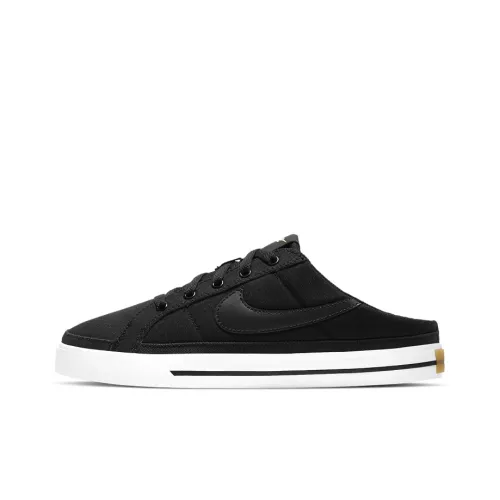 Nike Court Legacy Mule Slip-resistant Амортизация Баланс Низкий Топ Скейтбординг Кроссовки Унисекс Черный