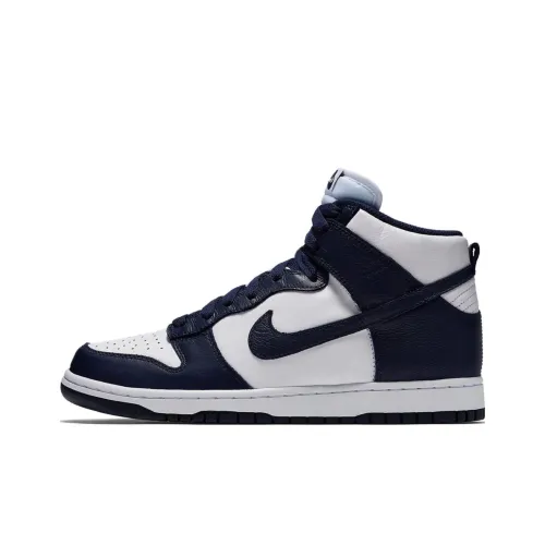 Nike Dunk Villanova2016 Нескользящие Легкие Высокие Кроссовки для Скейтбординга Мужские Белые и Синие