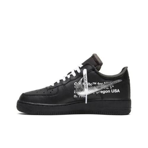 Off Белый x Nike Air Force 1 Virgil OW Коллаборация Низкие Скейтборд Кроссовки Унисекс Черные